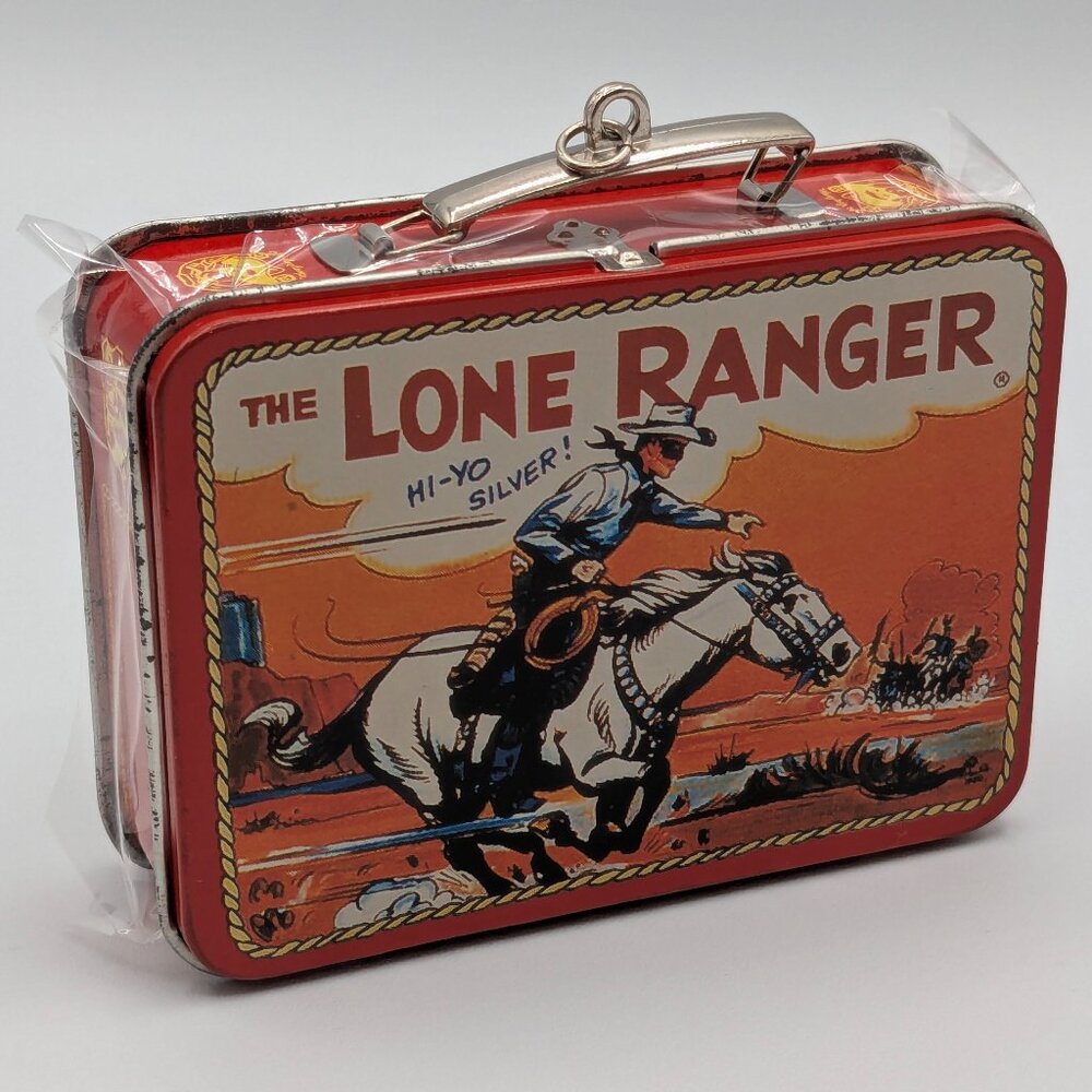 Hallmark Keepsake The Lone Ranger Pressed Tin Lunch Box Ornament 1997, NEW